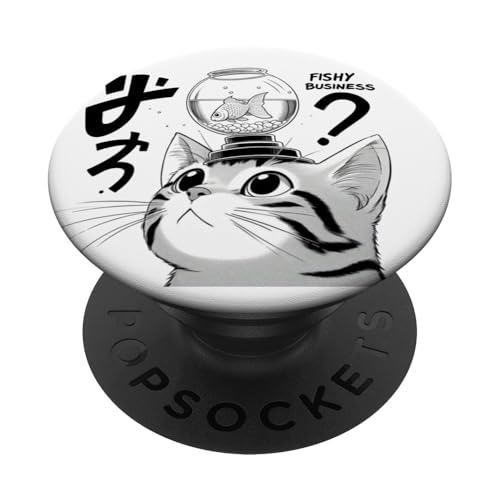 Katzen-Design, Fischgeschäft PopSockets mit austauschbarem PopGrip von Javier Francisco