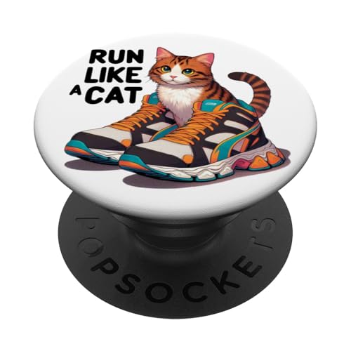 Katzen-Design, laufen wie eine Katze PopSockets mit austauschbarem PopGrip von Javier Francisco