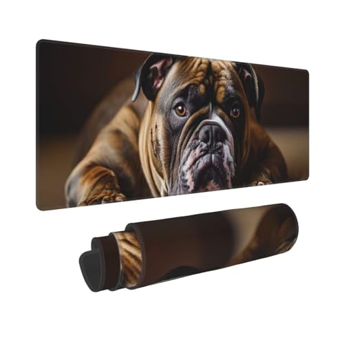 Gaming Mauspad XXL Bulldogge 700x300x3 mm Schreibtischunterlage, Multifunktionales Office Große Mousepad Laptop Schreibunterlage, Rutschfeste Gummi Mäusepads, Tisch-Schutz Unterlage für Büro B-540 von Jaxiaco