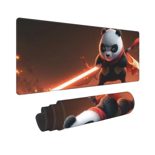 Gaming Mauspad XXL Panda 900x400x3 mm Schreibtischunterlage, Multifunktionales Office Große Mousepad Laptop Schreibunterlage, rutschfeste Gummi Mäusepads, Tisch-Schutz Unterlage für Büro B-338 von Jaxiaco