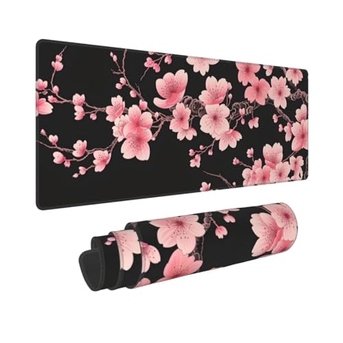 Gaming Mauspad XXL Rosa Kirschblüten 900x300x3 mm Schreibtischunterlage, Multifunktionales Office Mousepad Laptop Schreibunterlage, Rutschfeste Gummi Mäusepads, Tisch-Schutz Unterlage für Büro B-564 von Jaxiaco