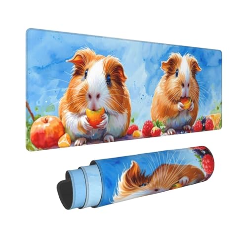 Gaming Mauspad XXL Süßes Meerschweinchen 700x300x3 mm Schreibtischunterlage, Multifunktionales Mousepad Laptop Schreibunterlage, Rutschfeste Gummi Mäusepads, Tisch-Schutz Unterlage für Büro B-756 von Jaxiaco