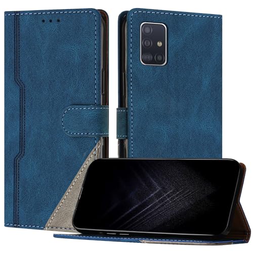 JayModCase Handyhülle für Samsung Galaxy A51 4G, PU-Leder Kartenschlitze Brieftasche mit magnetisch | Klappetui | Standfunktion | Stoßfeste Hülle für Galaxy A51 4G (Blau) von JayModCase