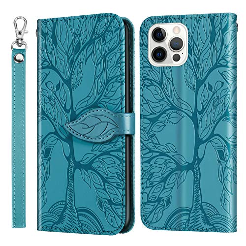 JayModCase Handyhülle für iPhone 16 Pro Max, PU Leder Kartenfach Geldbörse Magnetverschluss Flip Cover, Kompatibel mit iPhone 16 Pro Max - Himmelblau von JayModCase