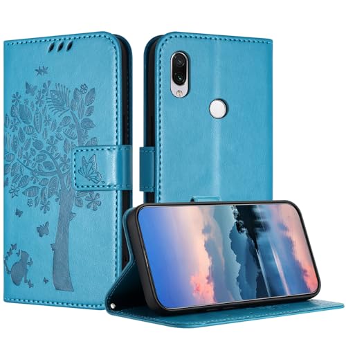 JayModCase Hülle für Xiaomi Redmi Note 7 / Redmi Note 7 Pro, Leder Klapphülle Schutzhülle mit [Kartenfach] [Standfunktion] [Magnetverschluss] Handyhülle Kompatibel mit Redmi Note 7 - Blau von JayModCase