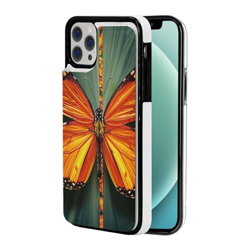 Jcvotrel Schutzhülle für iPhone 12 Pro Max 17,5 cm (6,7 Zoll), Magnetverschluss, stoßfest, mit Kartenfächern, Orange von Jcvotrel