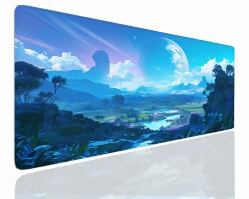 Gaming Mauspad XXL, Mousepad XXL 1600x800x4mm, Mouse Pad Wassxerdicht Anti-Rutsch Mauspad Groß Vernähte Kanten Mauspads Verbessert Präzision und Geschwindigkei Schreibtischunterlage Scenic J-934 von Jdozfo