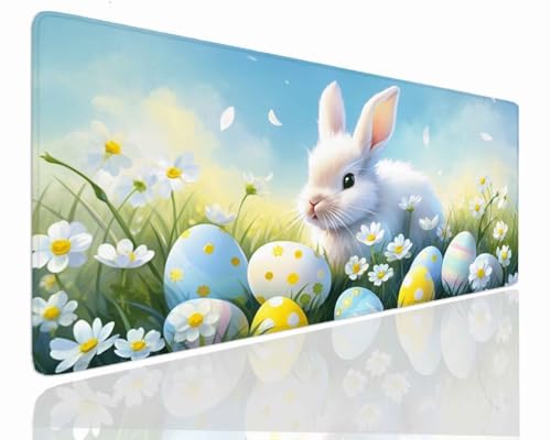 Gaming Mauspad XXL, Mousepad XXL 900x600x4mm, Mouse Pad Wassxerdicht Anti-Rutsch Mauspad Groß Vernähte Kanten Mauspads Verbessert Präzision und Geschwindigkei Schreibtischunterlage Easter J-318 von Jdozfo