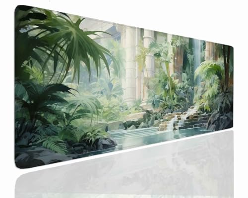 Gaming Mousepad XXL 90x60x0.4cm Mauspad XXL Gaming Groß Mouse Pad Desk Mat VernäHte Kanten Schreibtischunterlage Fantasy Tischunterlage Large Schreibtisch Unterlegmatte Anti-Rutsch Mousepads J-329 von Jdozfo