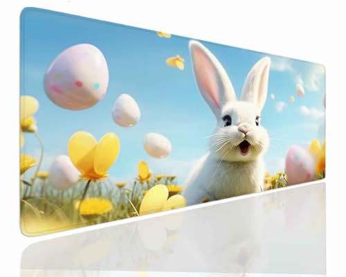 Mauspad Gaming Groß 1200x600x4mm Easter XXL Mousepad Groß Wassxerdicht Tischunterlage Speed Gaming Maus Tastatur Matte PC Laptop rutschfeste Gummibasis Mouse Mat für Office Home Gamer J-317 von Jdozfo