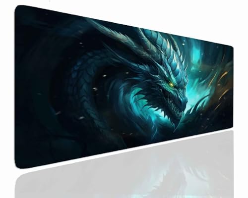 Mauspad Gaming Groß 1400x800x4mm Dragon XXL Mousepad Groß Wassxerdicht Tischunterlage Speed Gaming Maus Tastatur Matte PC Laptop rutschfeste Gummibasis Mouse Mat für Office Home Gamer J-315 von Jdozfo