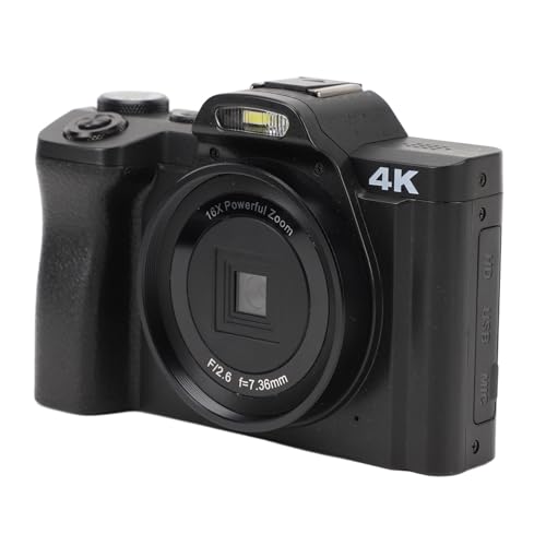 4K-Digitalkamera, 3,0-Zoll-IPS-Kompaktreisekamera, Tragbare Point-and-Shoot-Kameras mit 48 MP und 16-fachem Digitalzoom, für Jugendliche, Erwachsene und Anfänger von Jectse