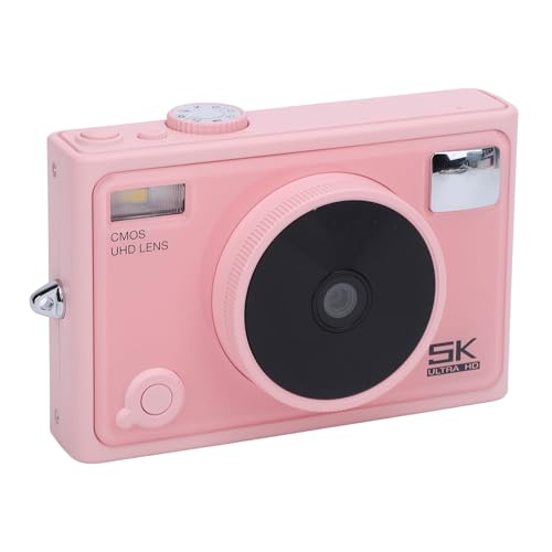 5K 72MP Digitalkamera, 48MP Digitale Point-and-Shoot-Kamera mit 18-fachem Digitalzoom, Doppelobjektiv Vorne und Hinten, 2,8-Zoll-IPS-Bildschirm, Kompakte Kleine Kamera mit (Rose) von Jectse