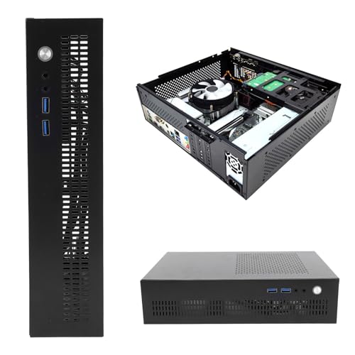 ITX-Computergehäuse mit USB 3.0, Lufteinlass Oben und Seitlicher Wärmeableitung, Kompakte Größe für ITX-Motherboards, SSD-Installation, CPU-Kühler-kompatibel, Gehäuse, von Jectse