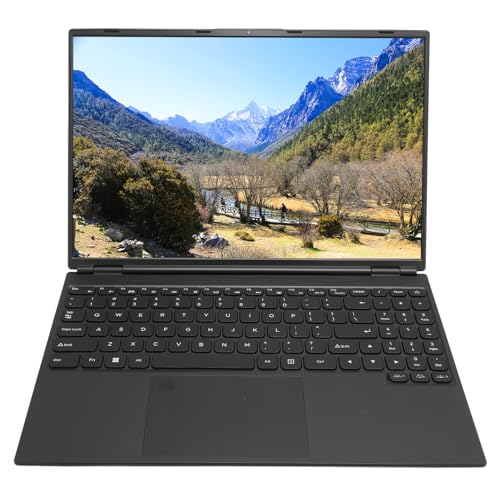 Jectse 16-Zoll-Laptop, 16 GB DDR4, Fingerabdruck-Entsperrung, Laptop-Computer für -Prozessor, 1920 X 1200 16:10 IPS-Display, Dualband-WLAN-Laptop mit (16 GB + 256 GB EU-Stecker) von Jectse