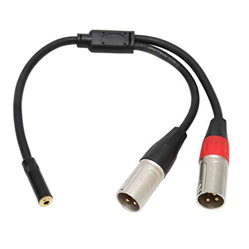 Jectse 3,5-mm-1/8-auf-XLR-Mikrofonkabel, Robustes, Geräuschloses 1-Fuß-Stereokabel, Professionelles Symmetrisches Dual-XLR-Stereokabel auf 3,5-mm-Buchse, 1,0 Fuß von Jectse