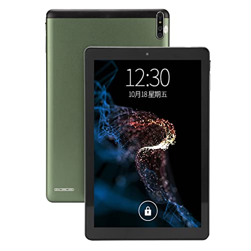 Jectse A8P 10,1 Zoll Tablet, 2,4 G 5 G Dual Band WiFi Calling Touch Tablet PC, 6 GB RAM 128 GB ROM IPS 8 Core, 8800 MAh Akku, 5 MP 13 MP, Dual SIM Daul Standby FüR Android 11, GrüN von Jectse