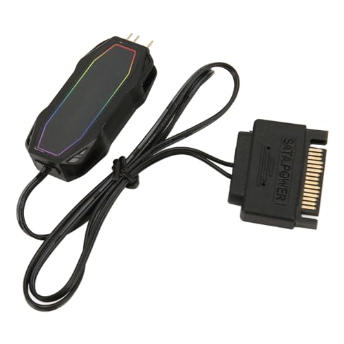 Jectse -ARGB-PC-Lüfter-Controller mit Selbstanpassender Geschwindigkeit, Helligkeit, 5-V-3-Pin-Stromversorgung, Kabellose Kontrollleuchte-Schnittstelle für von Jectse