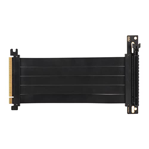 Jectse PCIe 4.0-Riser-Kabel, 180-Grad-PCIE 4.0-Verlängerungskabel X16 X8 X4 X1 Hochgeschwindigkeits-Flexibler Extender-Kartenverlängerungsanschluss 90-Grad-Adapter von Jectse