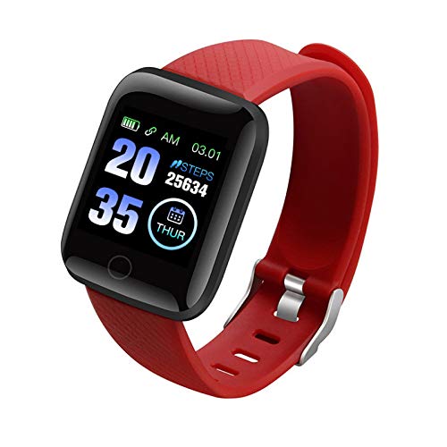 Jectse Smartwatch, 1,44-Zoll-HD-Smartwatch für Männer und Frauen, Wasserdichter Fitness-Tracker mit Schlafüberwachung, Mehreren Sportmodi, Schrittzähler, Fitness-Smart-Armband für (Rot) von Jectse