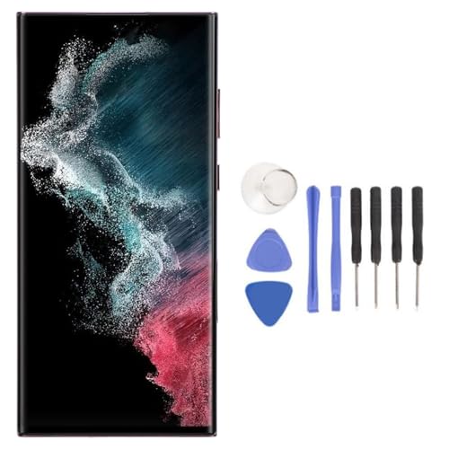 Jectse Telefonbildschirm-Ersatz für Galaxy S22 Ultra 5G, 6,8-Zoll-LCD-Display, Touchscreen-Digitizer-Baugruppe mit Rahmen und Reparaturwerkzeugen, für SM S908U SM S908U1 SM G908A SM von Jectse