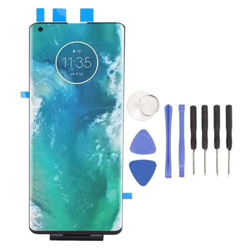 Jectse Telefonbildschirm-Ersatz für Moto Edge Plus, 6,7-Zoll-LCD-Curved-Touch-Digitizer-Display-Bildschirmbaugruppe mit Reparaturwerkzeugsatz, 2340 X 1080 Pixel Bildschirm-Ersatz für von Jectse