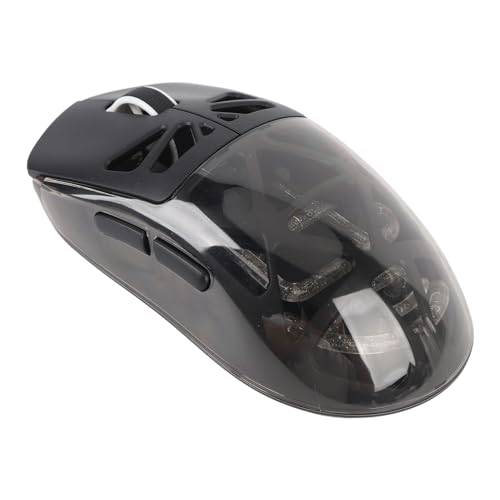 Jectse Transparente Kabellose Maus, DREI Verbindungsmodi, RGB-Gaming-Maus, 3600 DPI Einstellbar, Ultraleichte USB-Computermaus, für Geschäftsreisen, Büro von Jectse