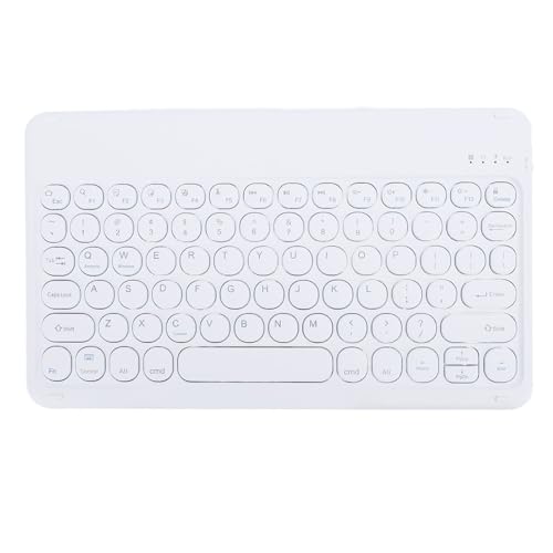 Jectse Ultra Slim Bluetooth -Tastatur, 10 -Zoll -tragbare -Kabel -Kabel -Tastatur mit Ergonomischen Rundtaste, Kompakt (White) von Jectse