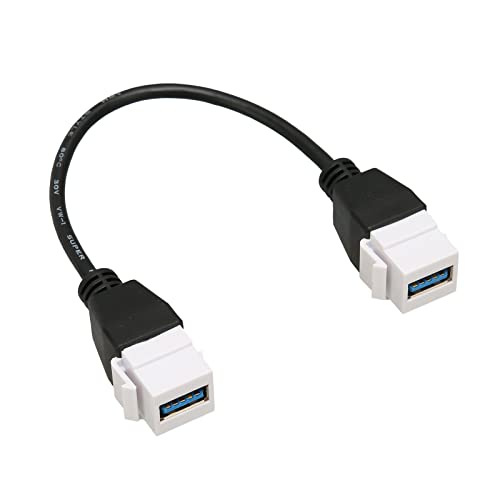 USB 3.0 Keystone Jack Kabel, USB 3.0 A Buchse auf USB 3.0 Keystone Jack Buchse Verlängerungskabel Keystone Jack Adapter für Wandplatte Steckdosenleiste von Jectse