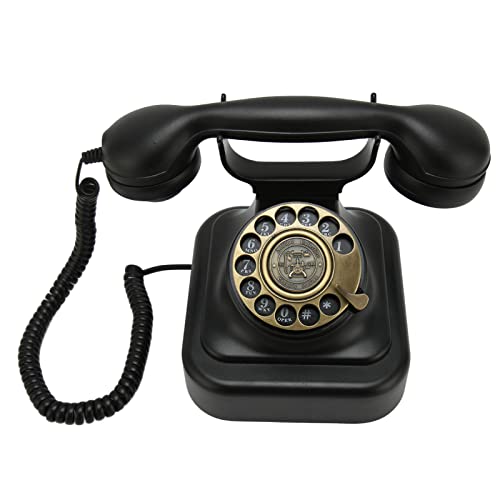 Vintage-Telefon, Retro-europäisches Telefon mit Premium-Zinklegierungshörer, Pyramidenbasis, Zinklegierungszifferblatt, Stabile Europäisch-amerikanische Antik, von Jectse