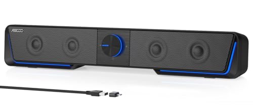 Jeecoo A40 PC Lautsprecher,Lautsprecher für Pc Tragbarer Computer Lautsprecher Schwarz 2.0 Pc Soundbar USB Betrieb und Bluetooth Modus für Smartphone und Mobile Geräte,PC von Jeecoo