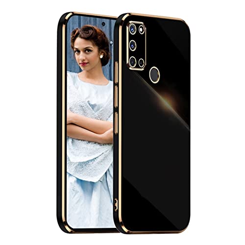 NEINEI Hülle für Samsung Galaxy M31,Galvanisiertes Kieselgel Ultra Dünn Kratzfeste TPU Handyhülle,Einfaches Stilvoll Spiegel Shiny Stoßfeste Schutzhülle Cover Case,Schwarz von Jeelar