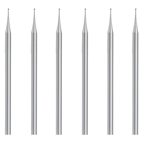 Jeenuuder 6 Kugelfräser, Kugelfräser mit 3/32 Zoll Schaft, Skulpturbohrer (1,2 mm), langlebig, einfach zu installieren und zu verwenden von Jeenuuder