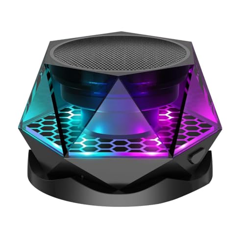 Jeenuuder Magnetischer Bohrer-Bluetooth-Lautsprecher, Kleiner Kabelloser Lautsprecher mit Multi-RGB-Farblichtshow, Tragbarer Telefonhalter von Jeenuuder