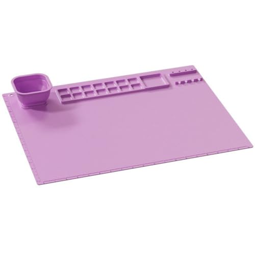 Jeenuuder Silikon-Malmatte mit Tasse, Silikon-Malmatte für Kinder, Silikonmatte für Malerei für Harz, Basteln und künstlerische Arbeiten, 1 Stück, Violett von Jeenuuder