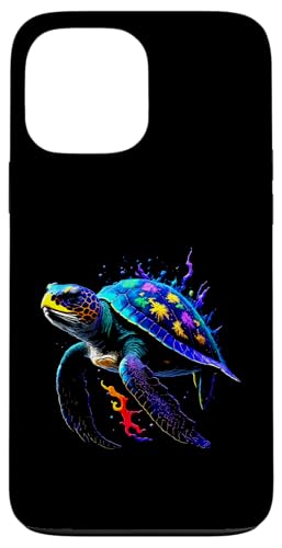 Hülle für iPhone 13 Pro Max Majestätische bunte Schildkröte, die im Meer schwimmt von Jeff Hobrath