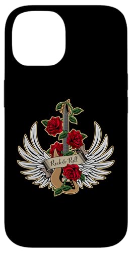 Hülle für iPhone 14 Guitar Wings Roses Rock and Roll Vintage von Jeff Hobrath