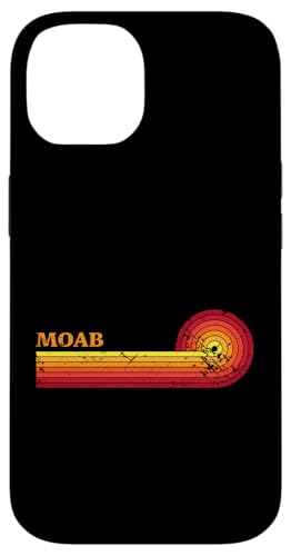 Hülle für iPhone 14 Moab Utah Retro Horizontale Vintage Distressed Sunset Design von Jeff Hobrath