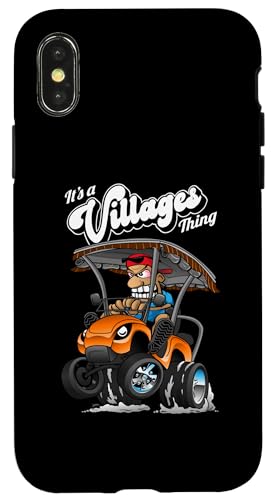 Hülle für iPhone X/XS Golfwagen It's a Villages Thing Golf Car Cartoon Design von Jeff Hobrath