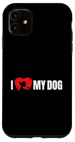 I love my dog with dog Silhouette im Herz-Design Hülle für iPhone 11 I love my dog with dog Silhouette im Herz-Design Hülle für iPhone 11 von Jeff Hobrath