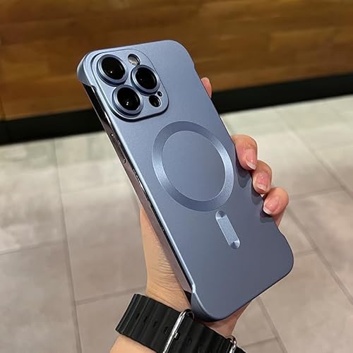 Jelaqmot Zentric Phone Case, Frameless Matte Ultra Thin Magnetic for iphone Case (for iPhone12ProMAX,Light Blue) von Jelaqmot
