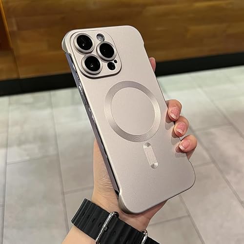 Jelaqmot Zentric Phone Case, Frameless Matte Ultra Thin Magnetic for iphone Case (for iPhone14Pro,Gold) von Jelaqmot