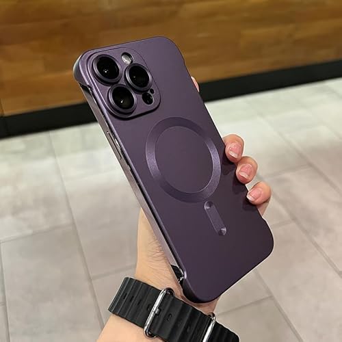 Jelaqmot Zentric Phone Case, Frameless Matte Ultra Thin Magnetic for iphone Case (for iPhone15,Purple) von Jelaqmot