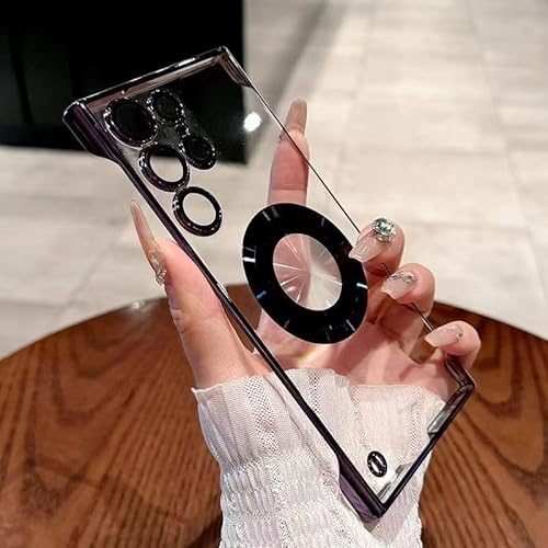 Ultra-Thin Transparent Phone Case with Magnetic Ring for Samsung (Purple,for S24 PLUS) von Jelaqmot