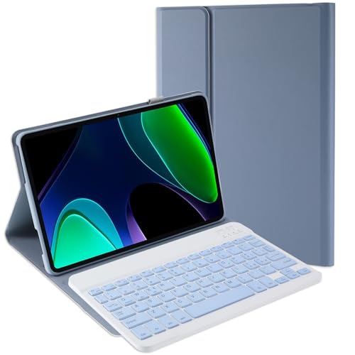 Jeloyutek für iPad Air 13 Zoll (M2) 2024 Hülle mit Tastatur, QWERTZ Layout Magnetisch Abnehmbarer Tastatur, Hülle mit Stifthalter für iPad Air 13 (A2898/A2899/A2900), iPad Pro 12.9 2022/2021, Blau von Jeloyutek