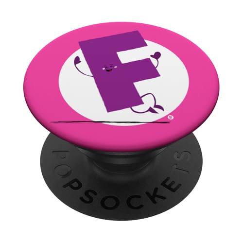 Buchstabe F, niedliches handgezeichnetes Typografie-Design PopSockets Klebender PopGrip von Jen Farley Stuff