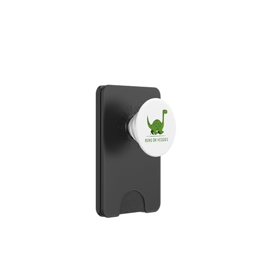 Runs On Veggies Niedlicher Dinosaurier - Vegetarisch Vegan PopSockets PopWallet für MagSafe von Jen Farley Stuff