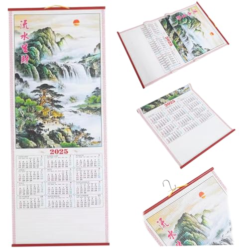 Chinesischer Kalender, chinesischer Kalender 2025, Hanging Scroll Chinese Calender, Rattan Paper 2025 Chinesischer Wandkalender, Familienplanerplanplaner Planer für Heimbüro von Jeorywoet