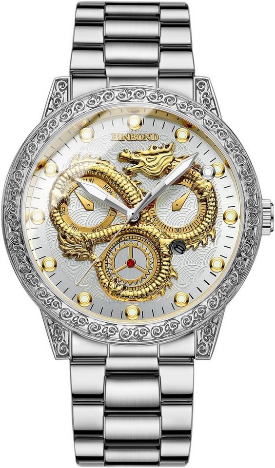 JewelryWe Watch, Luxuriöse Herrenuhr mit Quarzwerk Stilvolles Accessoire für Männer von JewelryWe