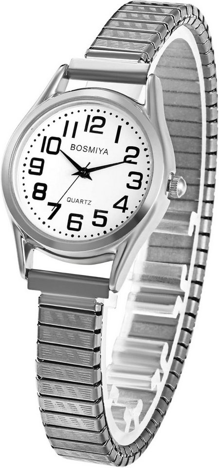 JewelryWe mit Präzise Quarzuhr, Hochwertiges Material,Modische stilvolles Design Watch, Damenuhr Herrenuhr Elegant Analog Quarz Armbanduhr mit Elastisch von JewelryWe